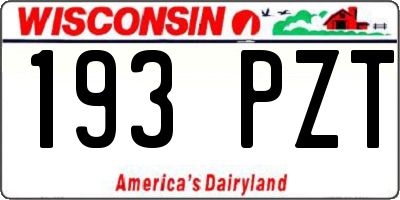 WI license plate 193PZT
