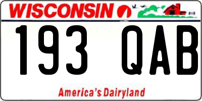 WI license plate 193QAB