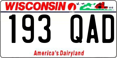 WI license plate 193QAD