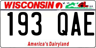WI license plate 193QAE