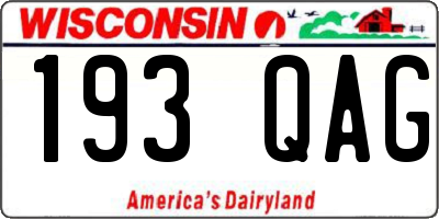 WI license plate 193QAG
