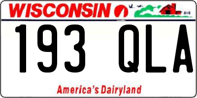 WI license plate 193QLA