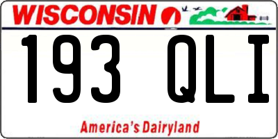 WI license plate 193QLI