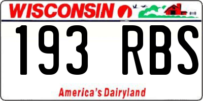 WI license plate 193RBS