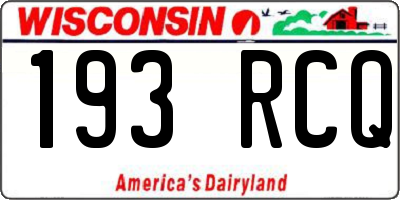 WI license plate 193RCQ
