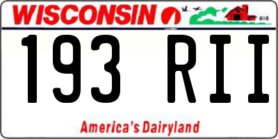 WI license plate 193RII