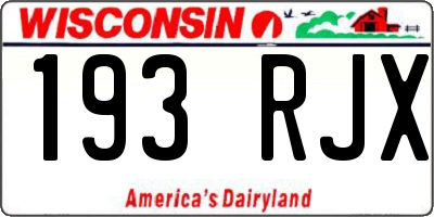WI license plate 193RJX