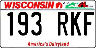 WI license plate 193RKF