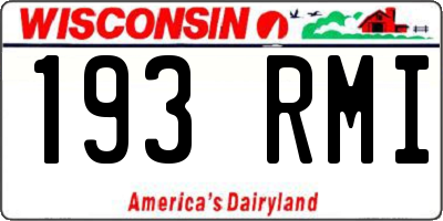WI license plate 193RMI