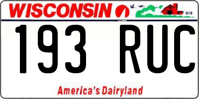 WI license plate 193RUC