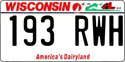 WI license plate 193RWH