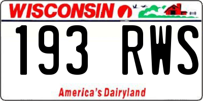 WI license plate 193RWS