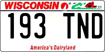 WI license plate 193TND