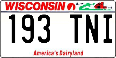WI license plate 193TNI