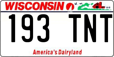 WI license plate 193TNT
