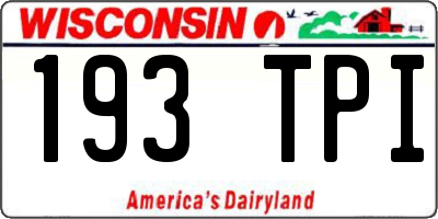 WI license plate 193TPI