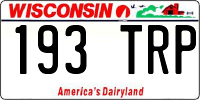 WI license plate 193TRP