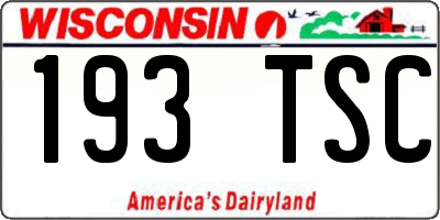 WI license plate 193TSC