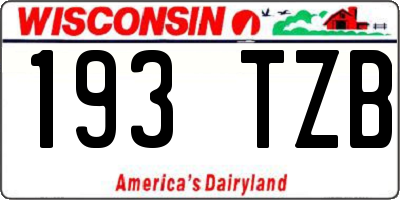 WI license plate 193TZB