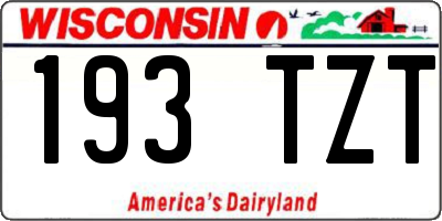 WI license plate 193TZT