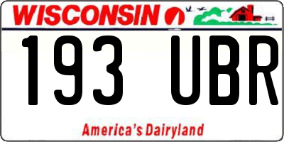 WI license plate 193UBR