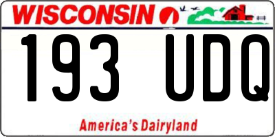 WI license plate 193UDQ