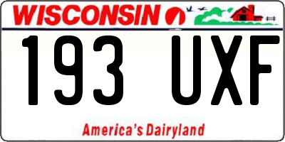 WI license plate 193UXF