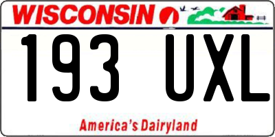 WI license plate 193UXL
