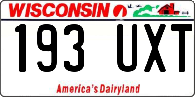 WI license plate 193UXT