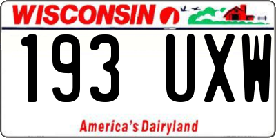 WI license plate 193UXW