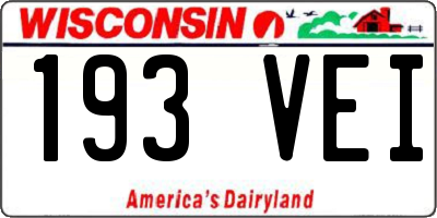 WI license plate 193VEI