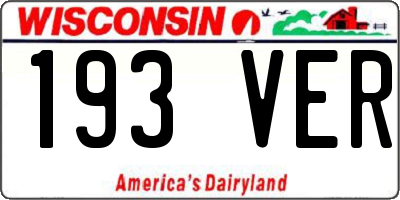 WI license plate 193VER