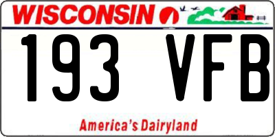 WI license plate 193VFB