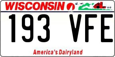 WI license plate 193VFE