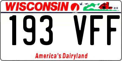 WI license plate 193VFF