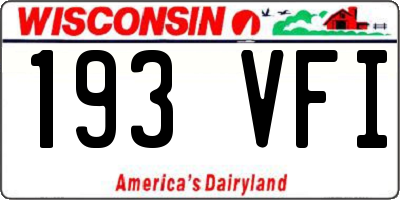 WI license plate 193VFI