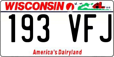 WI license plate 193VFJ