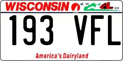 WI license plate 193VFL
