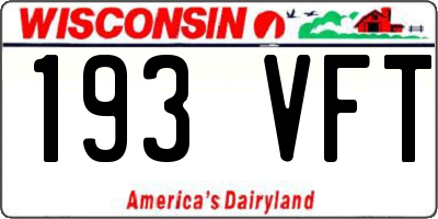 WI license plate 193VFT