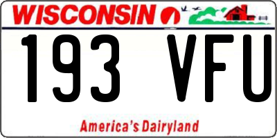 WI license plate 193VFU