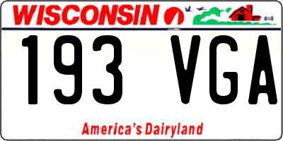 WI license plate 193VGA