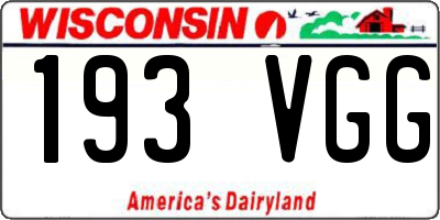 WI license plate 193VGG