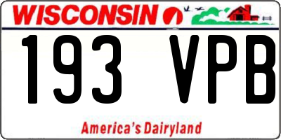 WI license plate 193VPB