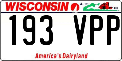 WI license plate 193VPP