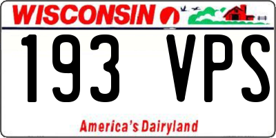 WI license plate 193VPS