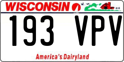 WI license plate 193VPV