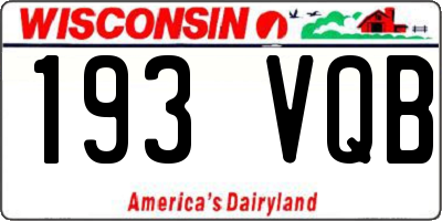 WI license plate 193VQB