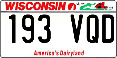 WI license plate 193VQD
