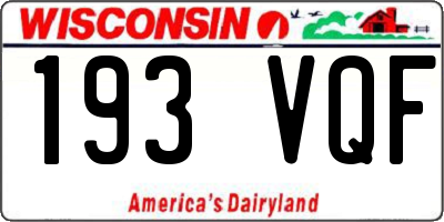 WI license plate 193VQF