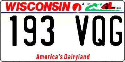 WI license plate 193VQG